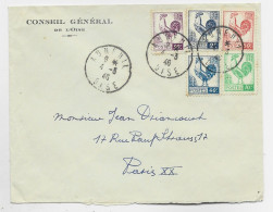 FRANCE COQ 10C+30C+40C+50C+2FR  LETTRE AUNEUIL 4.3.1946 PAS AU TARIF - 1944 Gallo E Marianna Di Algeri