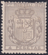 Puerto Rico 1879 Telegrafo Ed 20  Telegraph MLH* Damaged Top Perfs - Puerto Rico