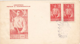 INTERNATIONAL WORKER'S DAY, MAY 1, SPECIAL COVER, 1950, ROMANIA - Brieven En Documenten