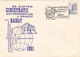 HELP BANAT EARTHQUAKE VICTIMS, SPECIAL COVER, 1991, ROMANIA - Lettres & Documents