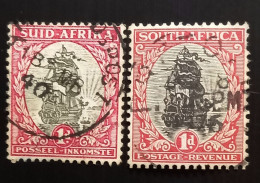 Afrique Du Sud 1926  Voilier Definitive Issue - "SOUTH AFRICA" Or "SUIDAFRIKA" 2 X 1 Penny Oblitérés - Used Stamps