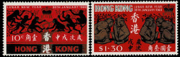 HONG KONG 1968 Mi 230-231 CHINESE NEW YEAR YEAR OF THE MONKEY MINT STAMPS ** - Unused Stamps