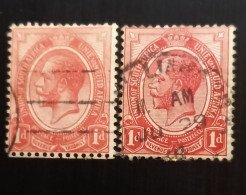 Afrique Du Sud 1913 King George V Modèle: MacKennal 2 X 1 Penny Oblitérés - Used Stamps