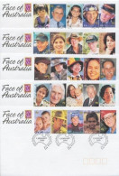 Australian 2000 New Millennium Faces Of Australia, Set On 5 Covers (**)  RARE - Lettres & Documents