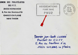 Curiosité Sur Lettre, Variété De Port Payé  Réservé Aux Associations Pour La Correspondance Aux Membres Dans Le Départem - Lettres & Documents