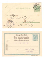 2 Stk Correspondenz-Karte 5 Heller Gel 1907 Und Nicht Gel Österreich Austria - Sobres