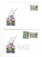 2 Stk Briefumschläge Mit Eindruckmarken Gel U Nicht Gel Österreich Austria - Enveloppes