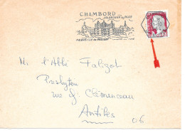 Curiosité Sur Lettre,flamme SECAP Illustrée =o TàD Hexagone Plein Chambord 31-10 1954 - Brieven En Documenten