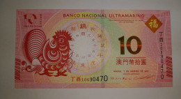 Macau  10 Patacas  2017  Banco Nacional Ultramarino   UNC - Macao