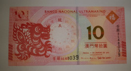 Macau  10 Patacas  2012  Banco Nacional Ultramarino   UNC - Macao