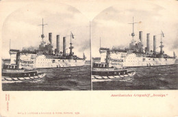 CPA - Vue Stéréoscopique - Transport - Amerikanisches Kriegsschiff BROOKLYN - Other & Unclassified