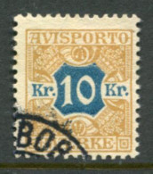 DENMARK 1907 Avisporto (newspaper Accounting Stamps) Perf. 12½  10 Kr. Used.  Michel 10X - Used Stamps