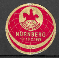 NURNBERG 1966 Spielwarenmesse Toy Toys Fair Board Game Table Games Jeux Horse VIGNETTE Reklamemarke CINDERELLA  - Erinnofilia