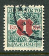 DENMARK 1907 Avisporto (newspaper Accounting Stamps) Perf. 12½  1 Kr. Used.  Michel 8X - Oblitérés