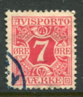 DENMARK 1907 Avisporto (newspaper Accounting Stamps) Perf. 12½  7 Ø. Used.  Michel 3X - Gebraucht