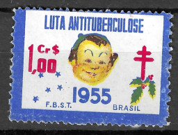 LUTA ANTITUBERCULOSE BRASIL 1955  VIGNETTE Reklamemarke CINDERELLA POSTER LABEL  - Erinnofilia