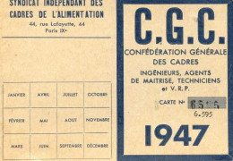 Carte C G C 1947   =  F N S I C    .5117 - Gewerkschaften