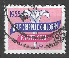 1955 HELP CRIPPLED CHILDREN EASTER SEALS CHARITY   VIGNETTE Reklamemarke CINDERELLA POSTER LABEL  - Erinnofilia