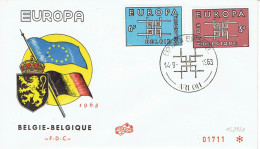 Belgien / Belgium - Mi-Nr 1320/1321 FDC (K1789) - 1963