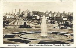 United States  & Marcofilia, Philadelphia; View From Art Museum Toward City Hall, Antibe France 1934 (170) - Philadelphia