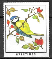 GREETINGS BIRD VIGNETTE Reklamemarke CINDERELLA  - Erinnofilia