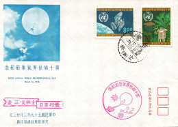 1970 Taiwan Formosa Republic Of China FDC Tenth Annual World Meteorological Day March 23,1970 -  8$ And 1$ Stamp - FDC