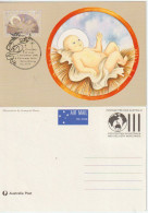 Naissance Du Christ, Carte-maximum Sur Entier Postal, Premier Jour à St Paul's Anglican Church, Yarra Glen. VIC - Cartoline Maximum