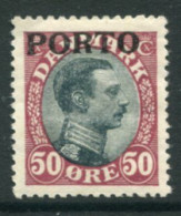 DENMARK 1921 King Christian X Definitive 50 Øre Overprinted Porto LHM / *.  Michel Porto 7 - Port Dû (Taxe)