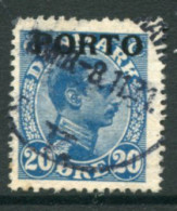 DENMARK 1921 King Christian X Definitive 20 Øre Overprinted Porto Used.  Michel Porto 5 - Postage Due