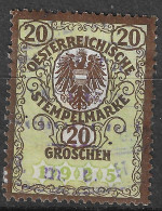 1925. ÖSTERREICH. OESTERREICHISCHE STEMPELMARKE 20 GROSCHEN 1925 - Erinnofilia