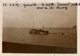 Granville - Photo Ancienne - Bateau Vedette DREAM Partant Pour Les îles Chausey - 1929 - Granville