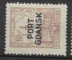 Poland Mlh * 1926 7mm Overprint 40 Euros Port Gdansk - Otros & Sin Clasificación