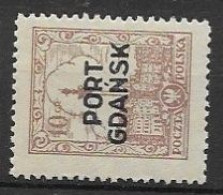 Poland Mlh * 1926 7mm Overprint 40 Euros Port Gdansk - Otros & Sin Clasificación