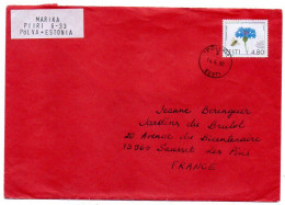 Estonie--2000--Lettre De POLVA Pour SAUSSET LES BAINS-13 (France)  Timbre Fleur Seul Sur Lettre..beau Cachet - Estonie