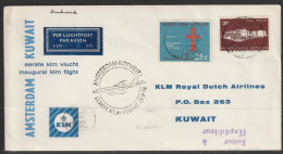 1963, KLM, First Flight Cover, Willemstad Ned. Antillen-Kuwait, Buitenlandse Post - Curaçao, Nederlandse Antillen, Aruba