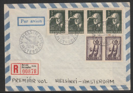 1948, First Flight Cover, Helsinki-Amsterdam - Brieven En Documenten