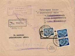 POLAND GENERAL GOVERNMENT 1942 LETTER SENT FROM RADOM TO MAŁOMIERZYCE - Gouvernement Général