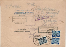 POLAND GENERAL GOVERNMENT 1942 LETTER SENT FROM KRAKÓW TO RUSZCZA - Gouvernement Général