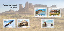 MALI 2023 - ENDANGERED FAUNA - BIRDS EAGLES DUCKS REPTILES TURTLE TURTLES TORTUE CROCODILE AFRICAN WILD DOG - MNH - Canards