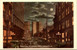 Georgia Atlanta Peachtree Street At Night Looking North Circa 1917 - Atlanta