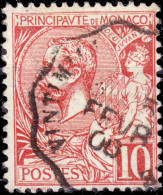 MONACO - 1906 - TàD Convoyeur-Ligne "VINTIMILLE A MARSEILLE" (T.I) Sur Yv.23 10c Rouge - TB - Used Stamps