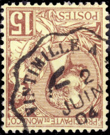 MONACO - 1904 - TàD Convoyeur-Ligne "VINTIMILLE A NICE" (T.I) Sur Yv.24 15c Brun-lilas Sur Jaune - TB - Used Stamps