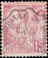 MONACO - 1892 - TàD Convoyeur "PRINCIPAUTE DE MONACO" Sur Yv.15 15c Rose - TB - Used Stamps