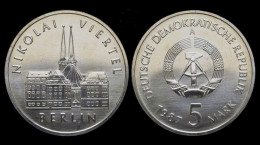 DDR 5 Mark 1987 Nikolaiviertel Berlin UNC - 5 Mark