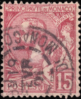 MONACO - 1901 - Yv.15a 15c Rose-rouge Vif Obl. TàD " MONTE-CARLO / Pté DE MONACO " (t.84) - TB - Gebraucht