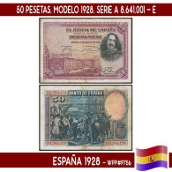 B0942.1# España 1928. 50 Pts. Modelo 1928 (F) WP#P75b - 50 Peseten