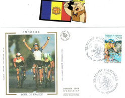 FDC  SEDA DEPORTES ANDORRA 1993 CICLISMO - Cartas & Documentos