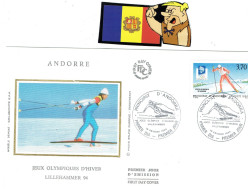 FDC  SEDA DEPORTES ANDORRA 1994  ESQUI - Briefe U. Dokumente