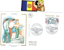 FDC  SEDA DEPORTES ANDORRA 1991 PETANCA - Storia Postale