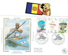 FDC  SEDA DEPORTES ANDORRA 1992 CANOA-TIRO - Covers & Documents